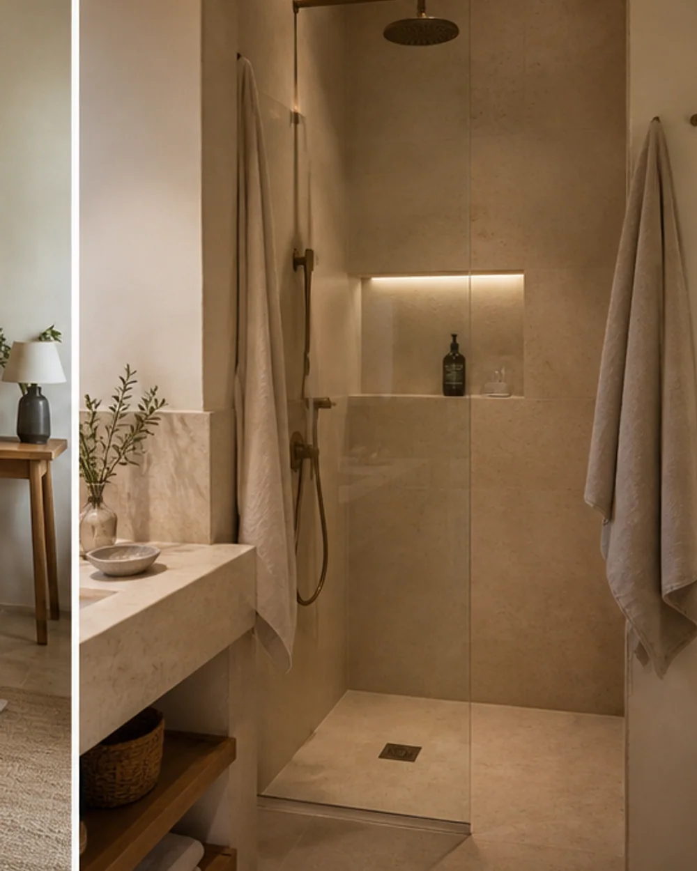 Camera Pietra, Dusche und Bad
